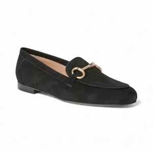 Bruno Magli Navy Suede Loafers with Gold Detail 10.5